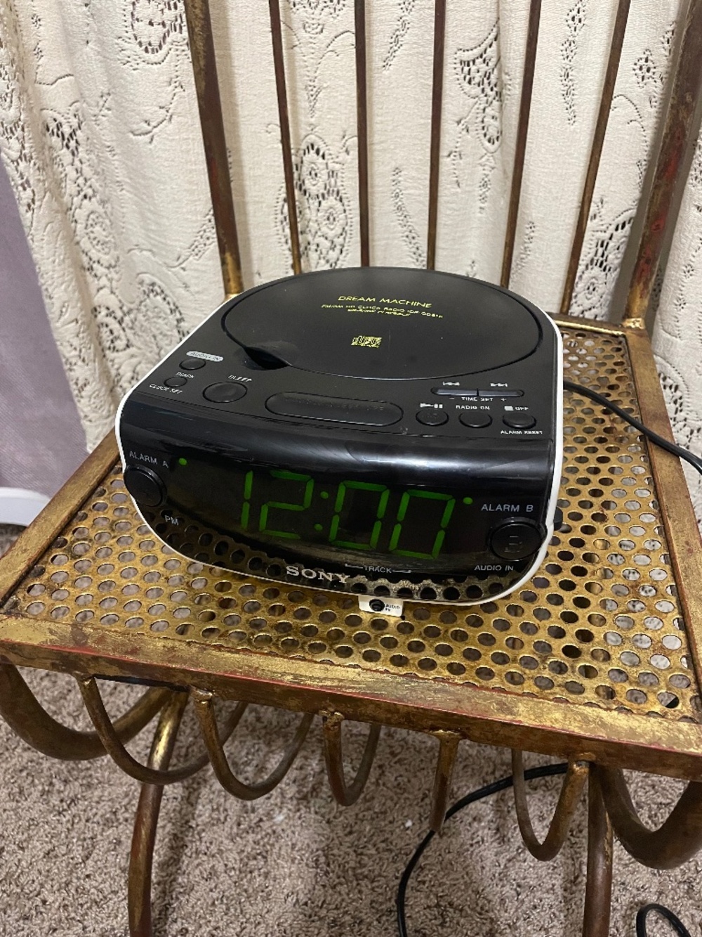 Sony: Dream Machine ICF-CD815 clock radio featuring a top-loading CD player.